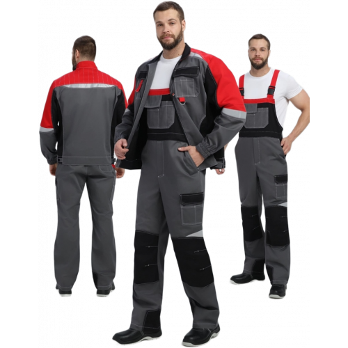 Костюм Вектрон-2 (тк.Смесовая МВО,240) п/к, серый/черный/красный Костюм Вектрон-2 (тк.Смесовая МВО,240) п/к, серый/черный/красный