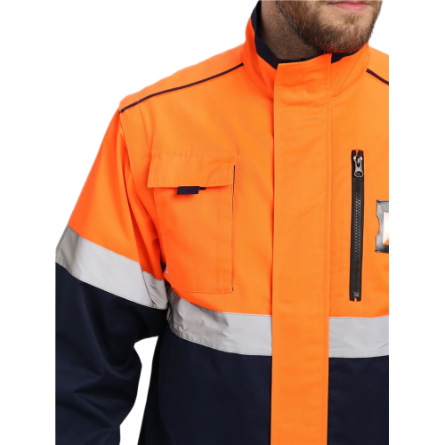 Куртка-трансформер сигнальная ProfLineSpecialist (тк.Смесовая МВО,240), оранжевый/т.синий Куртка-трансформер сигнальная ProfLineSpecialist (тк.Смесовая МВО,240), оранжевый/т.синий