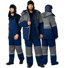 Костюм зимний Нордхард-2 СОП (тк.Смесовая,250) п/к, т.синий/серый