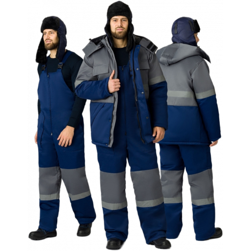 Костюм зимний Нордхард-2 СОП (тк.Смесовая,250) п/к, т.синий/серый