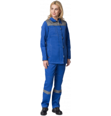 Костюм женский Весна-1 СОП NEW (тк.Смесовая,210) брюки, васильковый/серый Костюм женский Весна-1 СОП NEW (тк.Смесовая,210) брюки, васильковый/серый