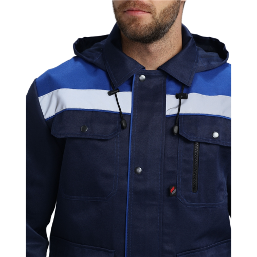 Костюм Нейч-2 СОП с капюшоном К. (тк.Смесовая,210) п/к, т.синий/васильковый