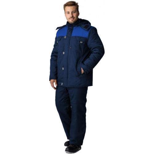 Куртка зимняя Флофт Премиум (тк.Смесовая,240), т.синий/васильковый/серый Куртка зимняя Флофт Премиум (тк.Смесовая,240), т.синий/васильковый/серый