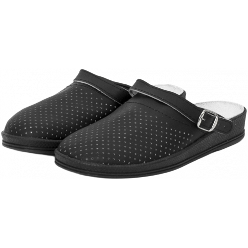 Сабо женские нат.кожа ПВХ, черный Сабо женские нат.кожа ПВХ, черный