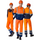 Костюм для дорожника с укороченной курткой (тк.Смесовая,210) п/к, оранжевый/т.синий