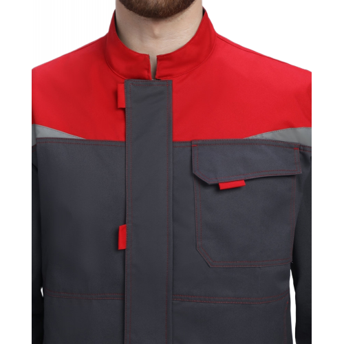 Костюм Строй-2 CH МВО (тк.Смесовая,280) п/к, т.серый/красный/черный Костюм Строй-2 CH МВО (тк.Смесовая,280) п/к, т.серый/красный/черный