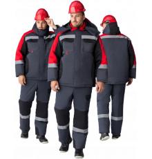 Костюм зимний Вектрон-2 СОП (тк.Смесовая,240) п/к, черный/красный/серый