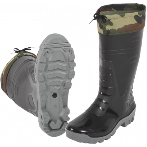 Сапоги мужские ПВХ двухкомпонентные с надставкой, черный (арт. кмф м.135)