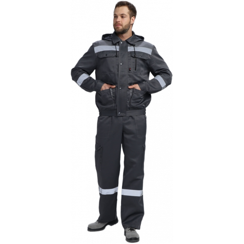 Костюм Нейч-2 СОП с капюшоном К. (тк.Смесовая,210) п/к, т.серый/св.серый