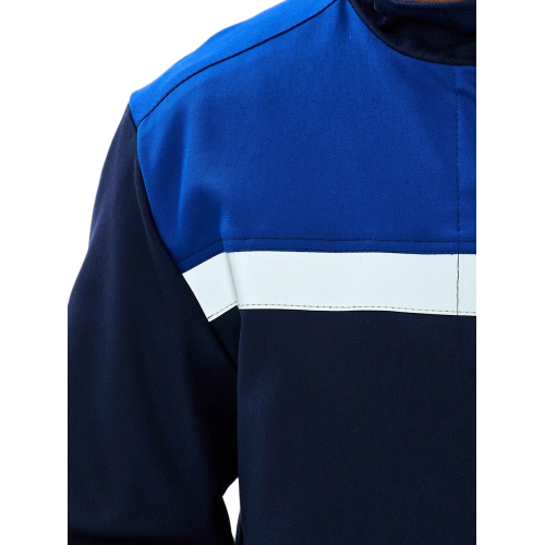 Костюм сварщика Велд-СОП 2 кл.защиты (тк.Хлопок-ОП,350) брюки, т.синий/васильковый