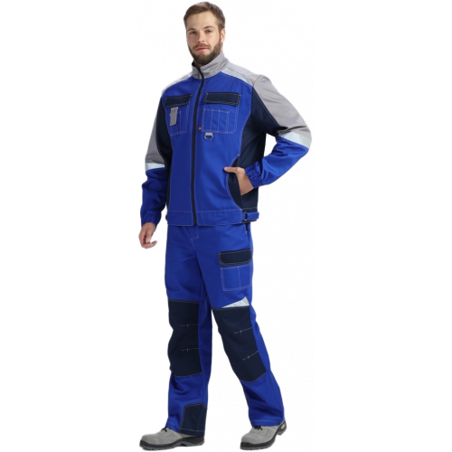 Костюм Вектрон-1 (тк.Смесовая,240) брюки, васильковый/т.синий/св.серый Костюм Вектрон-1 (тк.Смесовая,240) брюки, васильковый/т.синий/св.серый
