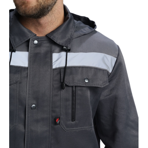 Костюм Нейч-2 СОП с капюшоном К. (тк.Смесовая,210) п/к, т.серый/св.серый