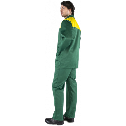Костюм Стандарт (тк.Смесовая,210) брюки, зеленый/желтый