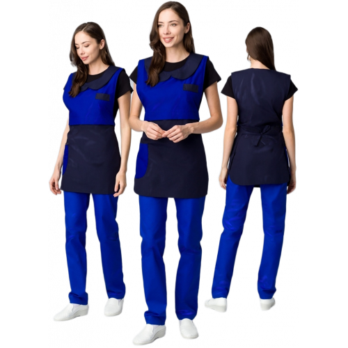 Фартук-сарафан Монро (тк.ТиСи), т.синий/васильковый Фартук-сарафан Монро (тк.ТиСи), т.синий/васильковый