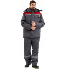 Костюм зимний Труженик-Ультра-1 СОП (тк.Смесовая,210) брюки, т.серый/красный Костюм зимний Труженик-Ультра-1 СОП (тк.Смесовая,210) брюки, т.серый/красный