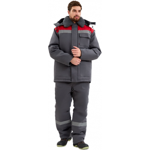 Костюм зимний Труженик-Ультра-1 СОП (тк.Смесовая,210) брюки, т.серый/красный Костюм зимний Труженик-Ультра-1 СОП (тк.Смесовая,210) брюки, т.серый/красный