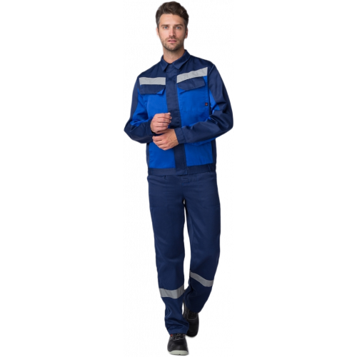 Костюм Мастер (тк.Смесовая,210) п/к, т.синий/васильковый Костюм Мастер (тк.Смесовая,210) п/к, т.синий/васильковый