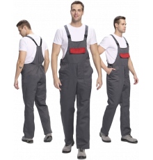 Полукомбинезон для ИТР (тк.Смесовая,210), т.серый/красный Полукомбинезон для ИТР (тк.Смесовая,210), т.серый/красный