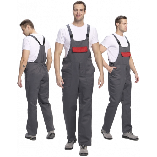 Полукомбинезон для ИТР (тк.Смесовая,210), т.серый/красный Полукомбинезон для ИТР (тк.Смесовая,210), т.серый/красный