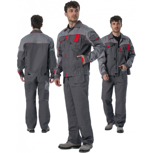 Костюм Драга-2 (тк.Смесовая МВО,240) п/к, т.серый/св.серый/красный Костюм Драга-2 (тк.Смесовая МВО,240) п/к, т.серый/св.серый/красный