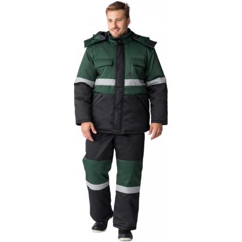 Костюм зимний Нордхард-2 СОП (тк.Смесовая,250) п/к, черный/зеленый Костюм зимний Нордхард-2 СОП (тк.Смесовая,250) п/к, черный/зеленый