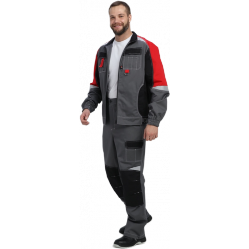 Костюм Вектрон-1 (тк.Смесовая МВО,240) брюки, серый/черный/красный Костюм Вектрон-1 (тк.Смесовая МВО,240) брюки, серый/черный/красный