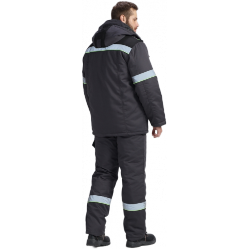 Костюм зимний Ховард (тк.Смесовая,240) п/к, т.серый/черный/лимонный