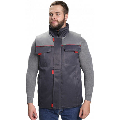 Жилет утепленный Флофт (тк.Смесовая,210), т.серый/серый Жилет утепленный Флофт (тк.Смесовая,210), т.серый/серый