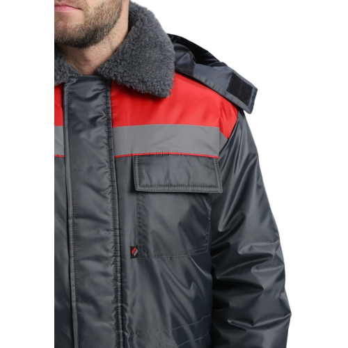 Куртка зимняя для бригадира NEW (тк.Оксфорд), т.серый/красный Куртка зимняя для бригадира NEW (тк.Оксфорд), т.серый/красный