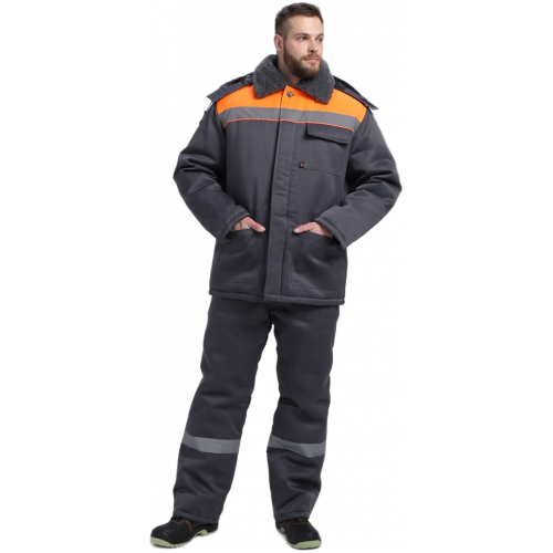 Костюм зимний Труженик-Ультра СОП (тк.Смесовая,210) брюки, т.серый/оранжевый Костюм зимний Труженик-Ультра СОП (тк.Смесовая,210) брюки, т.серый/оранжевый