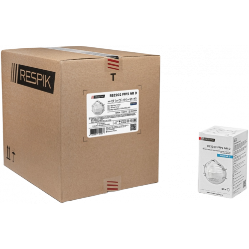 Респиратор чашеобразный RESPIK® RS2202 без клапана, FFP2 (20 шт) Респиратор чашеобразный RESPIK® RS2202 без клапана, FFP2 (20 шт)