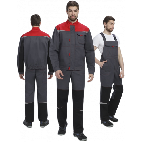 Костюм Строй-2 CH МВО (тк.Смесовая,280) п/к, т.серый/красный/черный Костюм Строй-2 CH МВО (тк.Смесовая,280) п/к, т.серый/красный/черный
