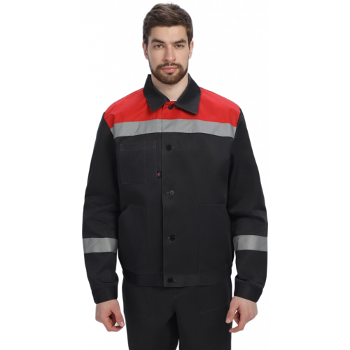 Костюм Лигор-1 СОП (тк.Смесовая,210) брюки, черный/красный Костюм Лигор-1 СОП (тк.Смесовая,210) брюки, черный/красный