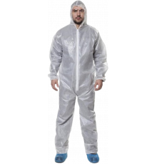 Комбинезон одноразовый из спанбонда ламинированный 50 гр/м2 белый Комбинезон одноразовый из спанбонда ламинированный 50 гр/м2 белый