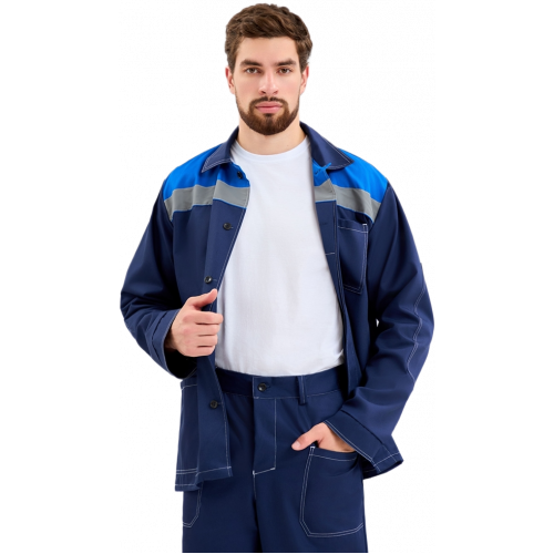 Костюм Техник СОП (тк.Саржа,250) брюки, т.синий/васильковый