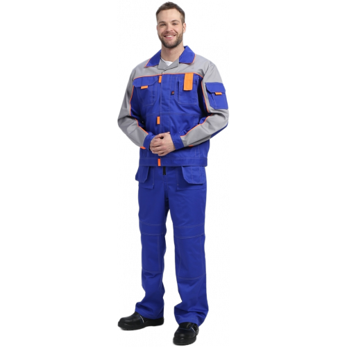 Костюм Драга-2 (тк.Смесовая МВО,240) п/к, васильковый/св.серый/оранжевый Костюм Драга-2 (тк.Смесовая МВО,240) п/к, васильковый/св.серый/оранжевый