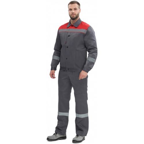 Костюм Легион-2 СОП (тк.Смесовая,210) п/к, т.серый/красный Костюм Легион-2 СОП (тк.Смесовая,210) п/к, т.серый/красный