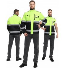Куртка-трансформер сигнальная ProfLineSpecialist (тк.Смесовая МВО,240), желтый/черный Куртка-трансформер сигнальная ProfLineSpecialist (тк.Смесовая МВО,240), желтый/черный