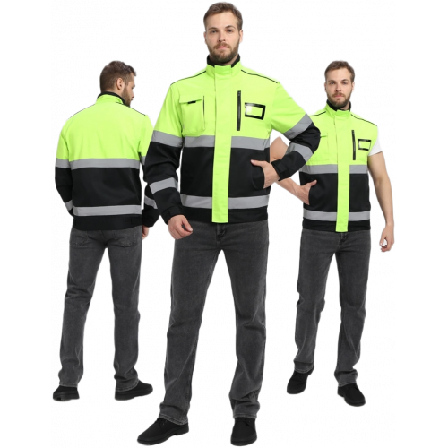 Куртка-трансформер сигнальная ProfLineSpecialist (тк.Смесовая МВО,240), желтый/черный Куртка-трансформер сигнальная ProfLineSpecialist (тк.Смесовая МВО,240), желтый/черный