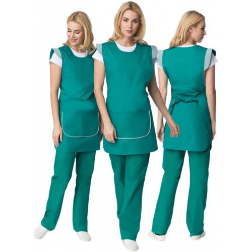 Фартук-сарафан Надежда (тк.ТиСи), зеленый Фартук-сарафан Надежда (тк.ТиСи), зеленый