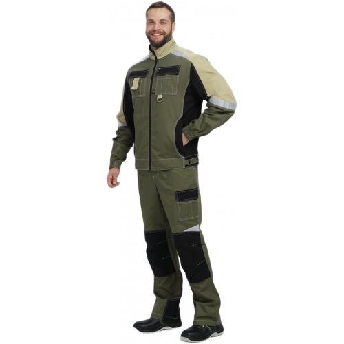 Костюм Вектрон-2 (тк.Смесовая МВО,240) п/к, хаки/черный/бежевый Костюм Вектрон-2 (тк.Смесовая МВО,240) п/к, хаки/черный/бежевый