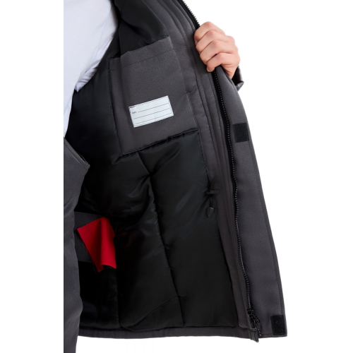 Костюм зимний Труженик-Ультра-2 СОП (тк.Смесовая,210) п/к, т.серый/красный