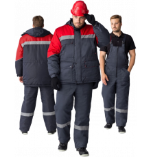 Костюм зимний Сибер СОП (тк.Балтекс,210) п/к, т.серый/красный