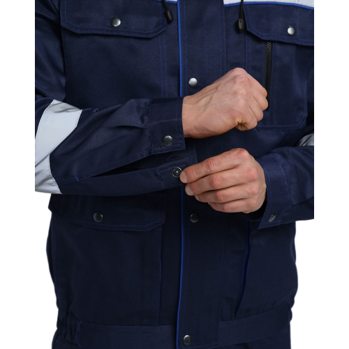 Костюм Нейч-2 СОП с капюшоном К. (тк.Смесовая,210) п/к, т.синий/васильковый