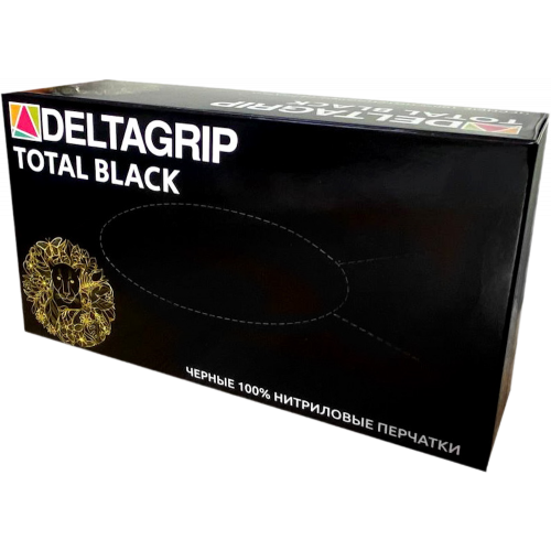 DELTAGRIP Total Black Перчатки нитриловые неопудренные черного цвета
