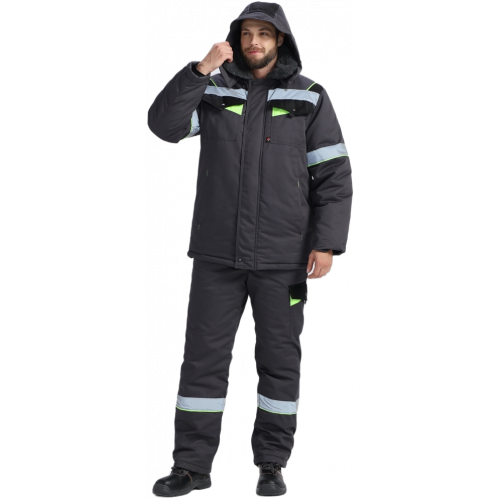 Костюм зимний Ховард (тк.OxLine) п/к, т.серый/черный/лимонный