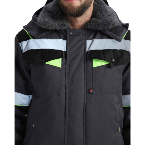 Костюм зимний Ховард (тк.Смесовая,240) п/к, т.серый/черный/лимонный