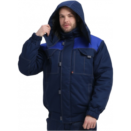 Куртка зимняя укороченная Флофт Премиум (тк.Смесовая,240), т.синий/васильковый/серый Куртка зимняя укороченная Флофт Премиум (тк.Смесовая,240), т.синий/васильковый/серый