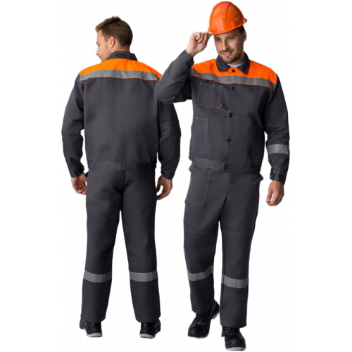 Костюм Лигор-1 СОП У. (тк.Смесовая,210) брюки, т.серый/оранжевый Костюм Лигор-1 СОП У. (тк.Смесовая,210) брюки, т.серый/оранжевый