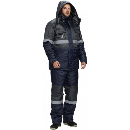 Костюм зимний Мегрес-2 СОП (тк.OxLine,90) п/к, т.серый/т.синий
